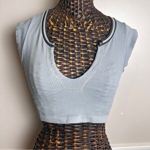Urban Outfitters Out From Under Go For Gold Light Blue Seamless Crop Top Size XS